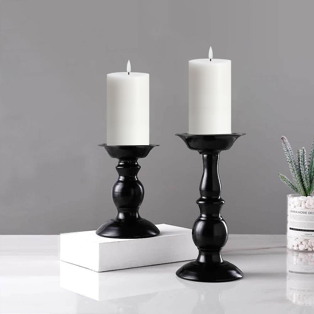 Jolnyus 3X6 Inch White Flameless Candles Set Of 2 Flickering Led Candles Battery Operated With Remote Control Timer For Christma